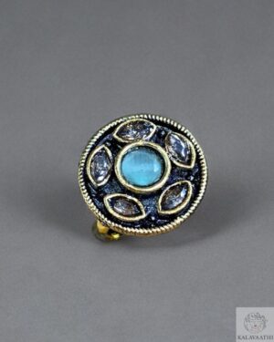 Aqua Bloom Statement Ring