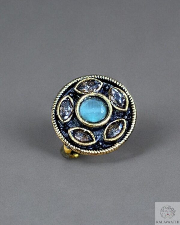 Aqua Bloom Statement Ring