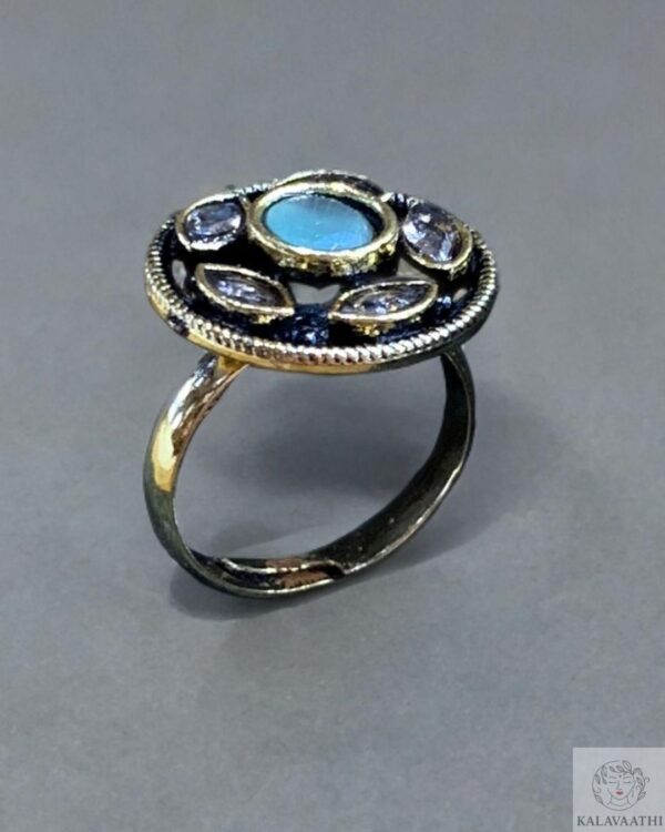 Aqua Bloom Statement Ring - Image 3