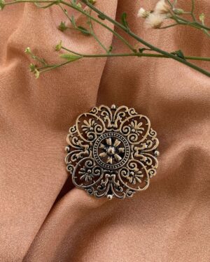 Elegant handcrafted oxidized ring