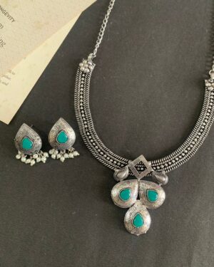 Oxidised Choker Necklace Set