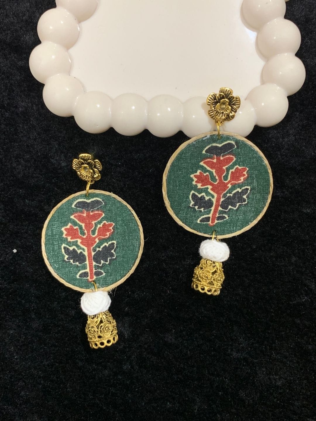 Floral Motif & Jhumka Danglers - Image 2