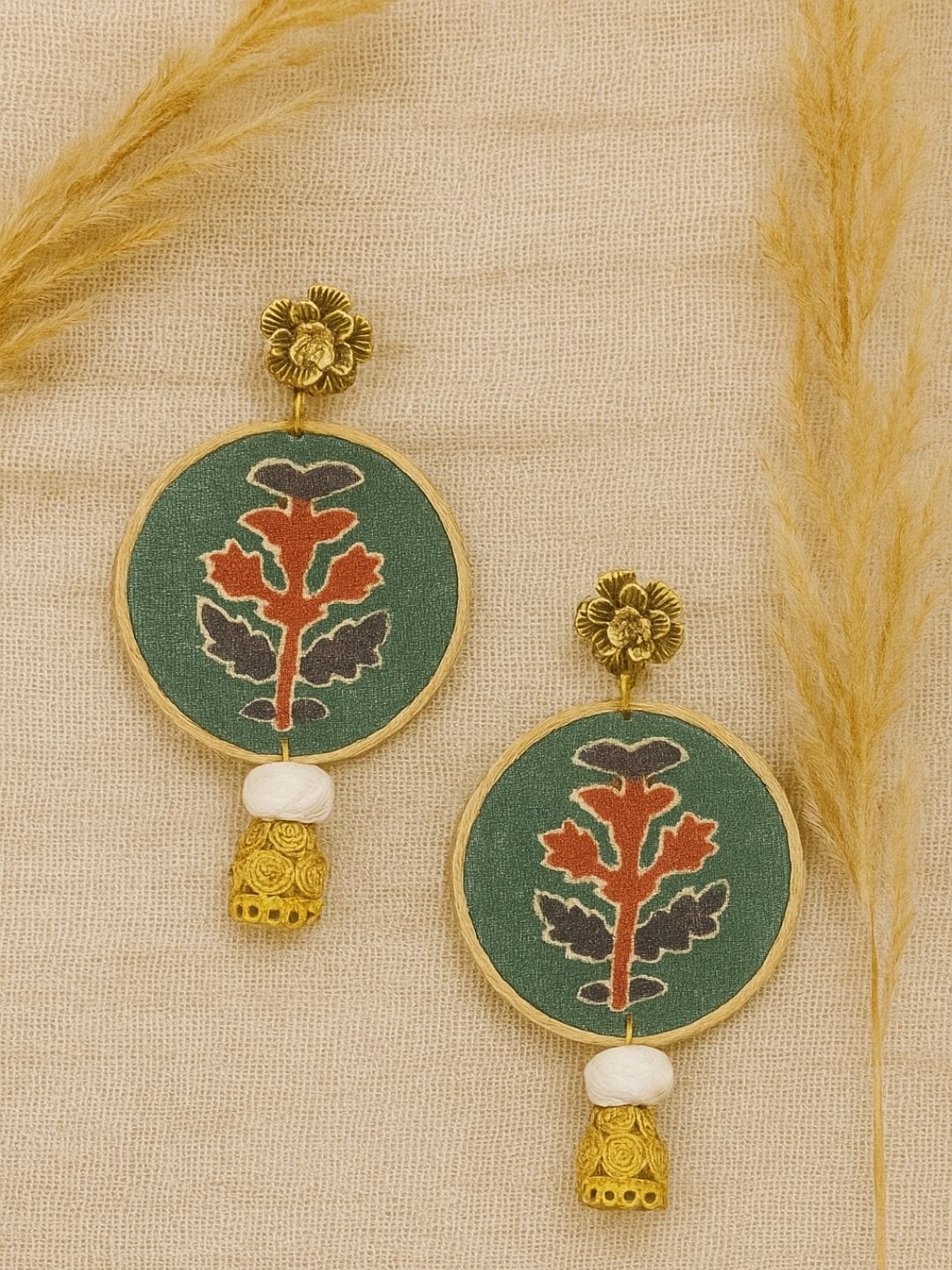 Floral Motif & Jhumka Danglers - Image 3