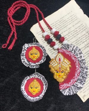 Durga Face Pendant Set