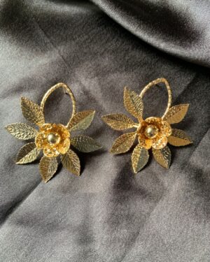Gold-Plated Floral Earrings for Women