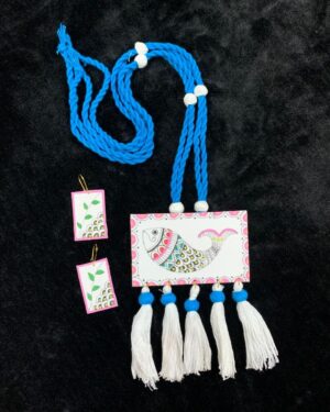 Folk Fish Hand-Painted Necklace Set