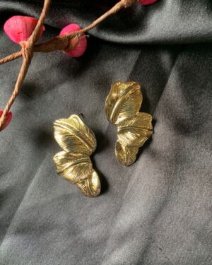 Golden Leaf Statement Earrings