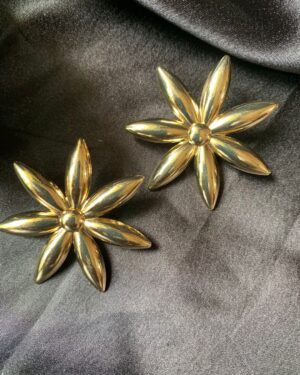 Six-Petal Floral Design Statement Earrings