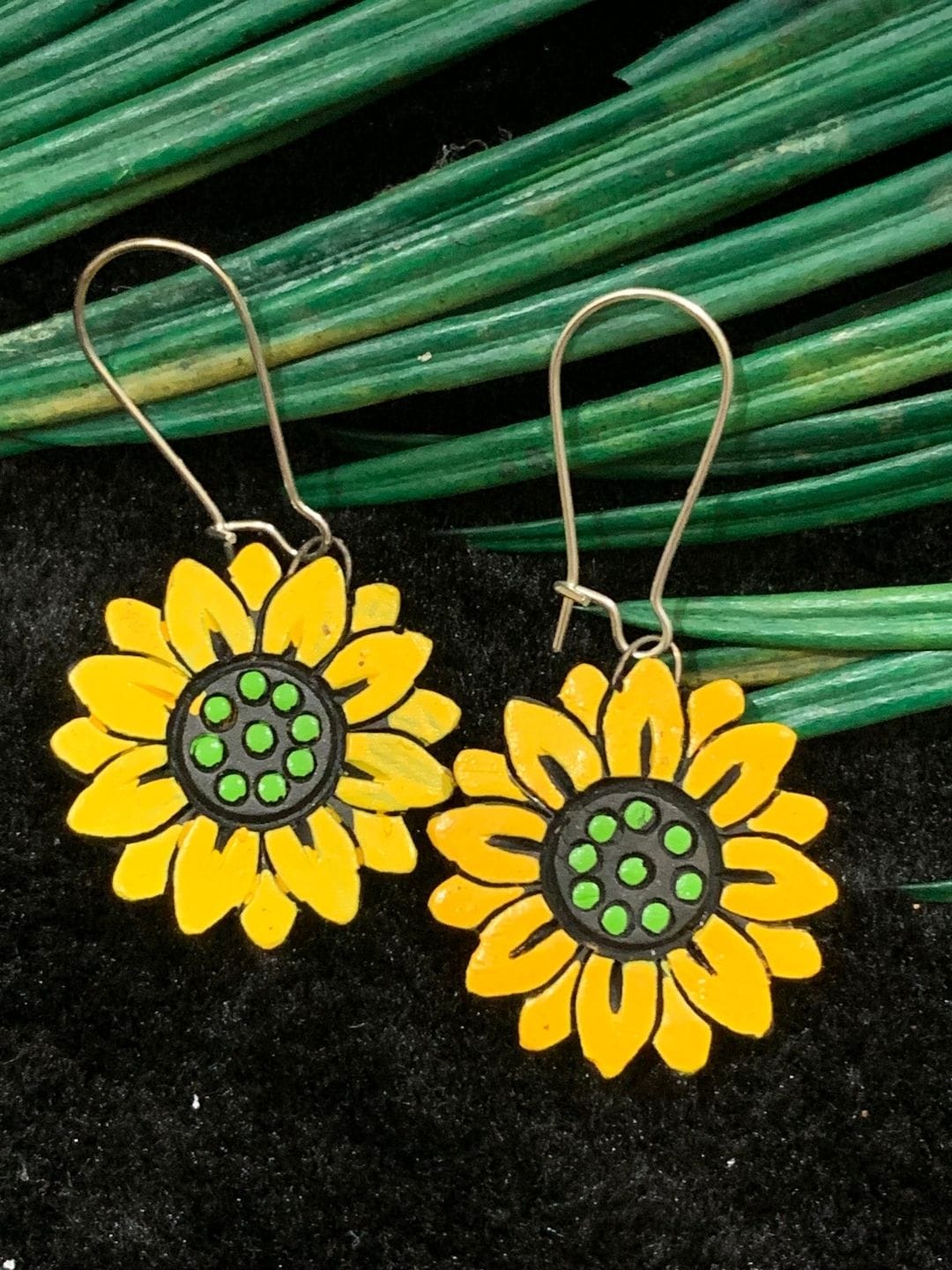 sunflower terracotta earrings