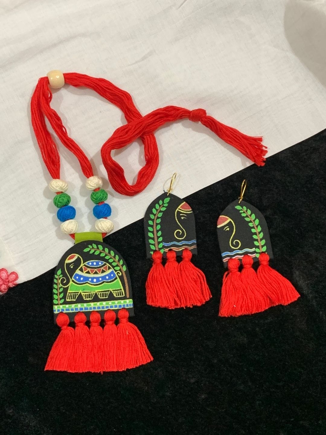 Tassel Tales Hand-Painted Neck-Piece