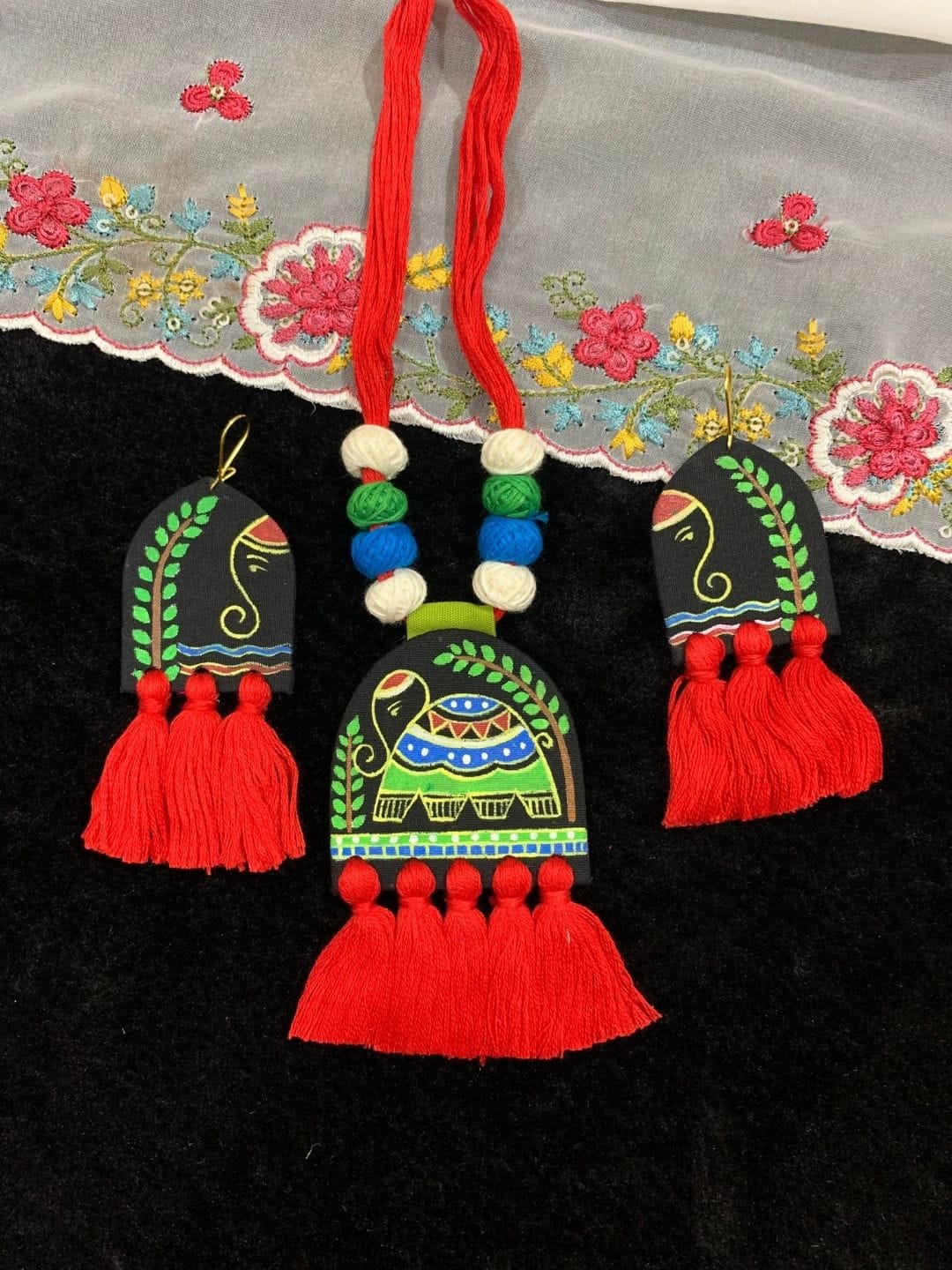 Tassel Tales Hand-Painted Neck-Piece - Image 7