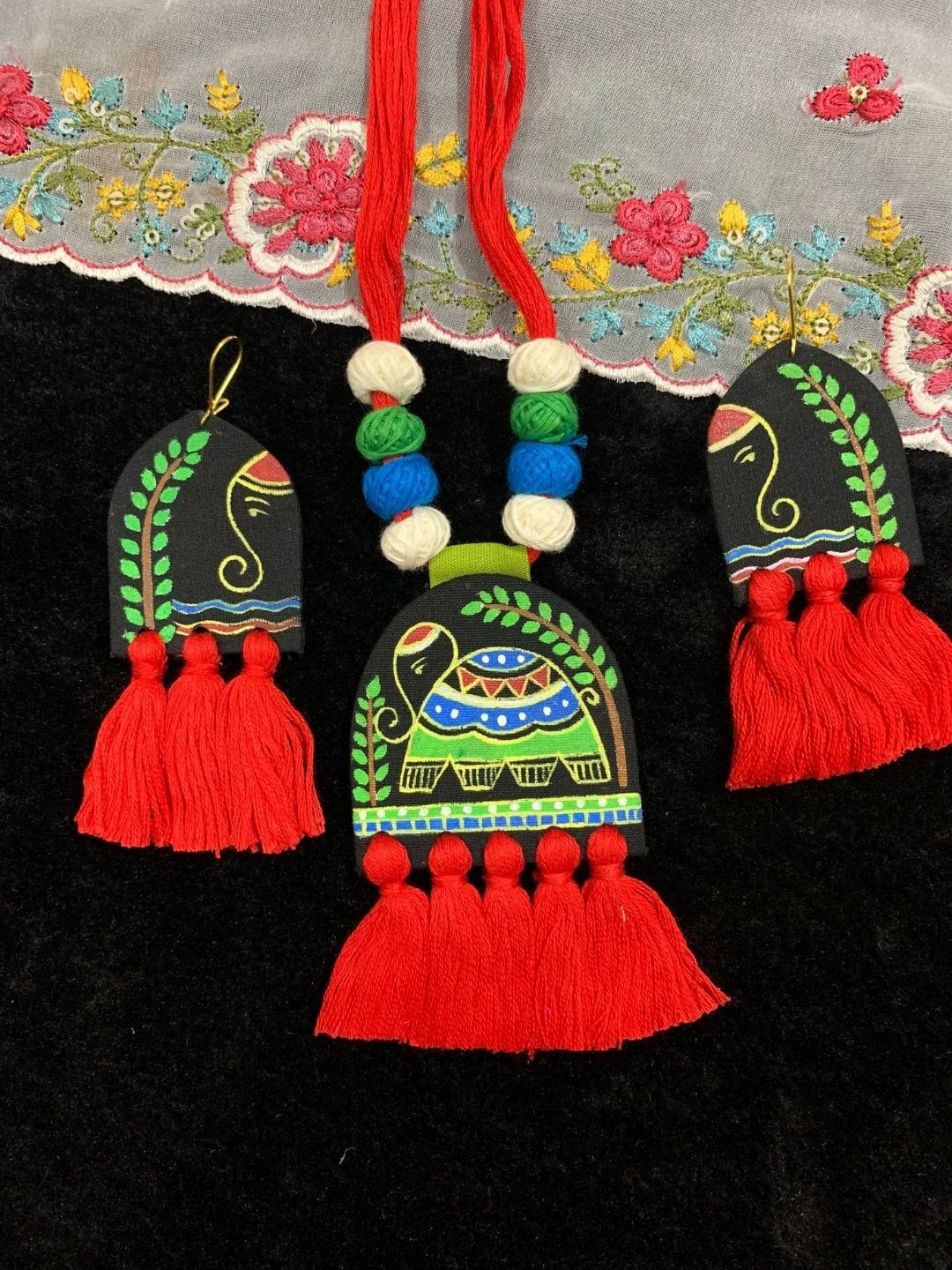 Tassel Tales Hand-Painted Neck-Piece - Image 2