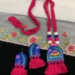 Handpainted Fabric Elephant Jewelry Set