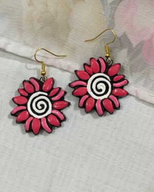 Lightweight Terracotta Sunflower Earrings