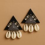Handmade Triangle Earrings with Cowrie Shells