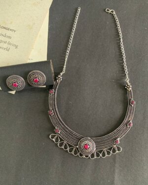 Classic Oxidised Choker Set