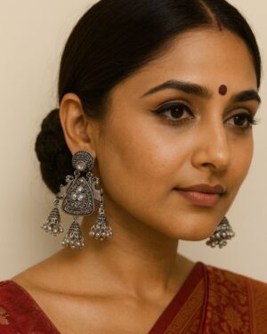Triangle Motif Jhumka Earrings