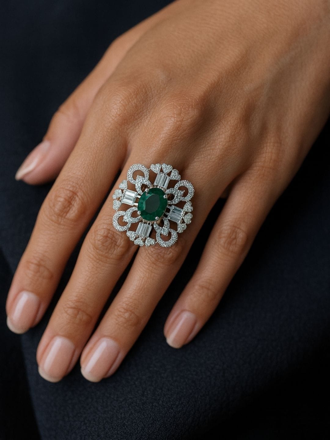 Emerald Premium Cocktail Ring