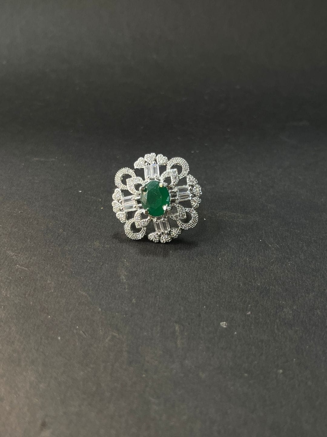 Emerald Green AD Cocktail Ring - Image 5