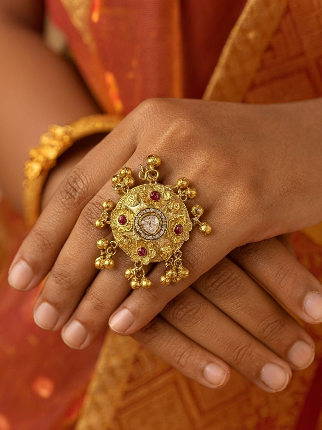 Floral Pink Kashmiri Accent Design