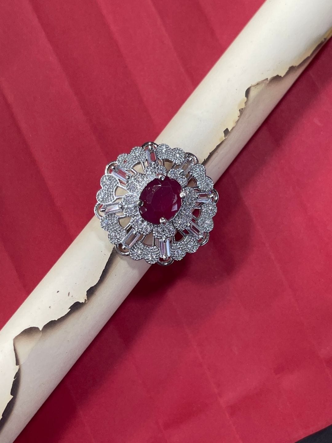 Ruby Red AD Glam Ring - Image 3