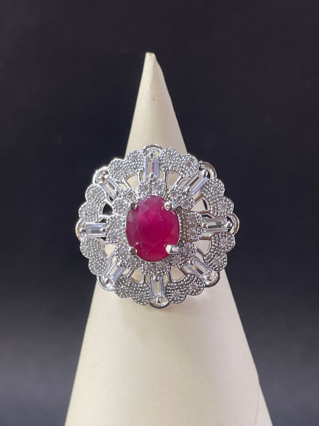 Ruby Red AD Glam Ring - Image 4