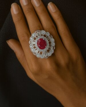 Ruby Red AD Glam Ring