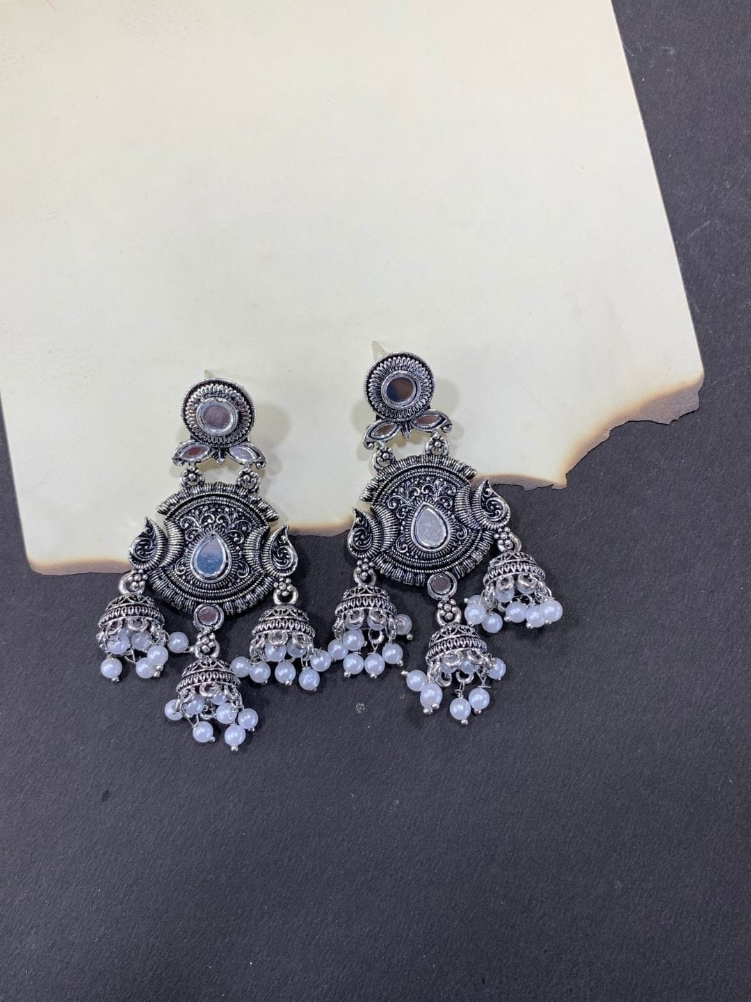 Round Filigree Jhumka Earrings - Image 2