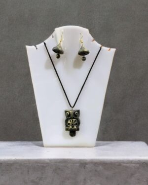 Owl Motif Terracotta Necklace Set