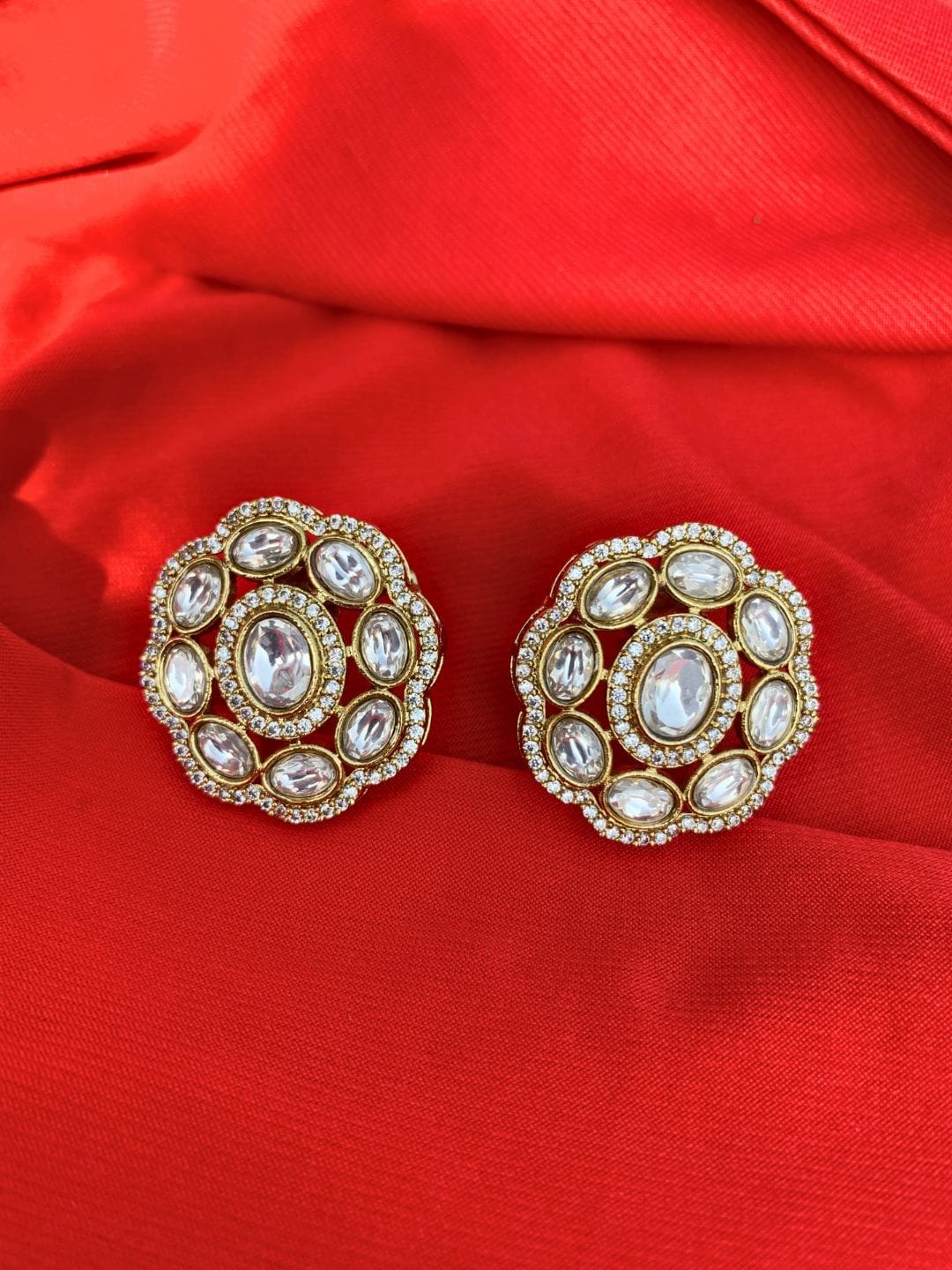 Oxidised Floral Multicolour Bead Earrings