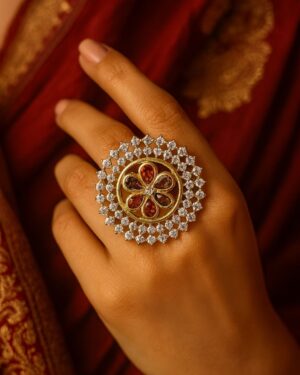 Silver-plated AD adjustable ring