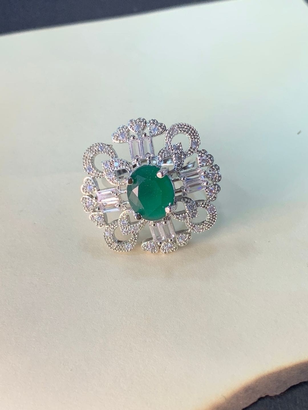 Emerald Green AD Cocktail Ring - Image 2