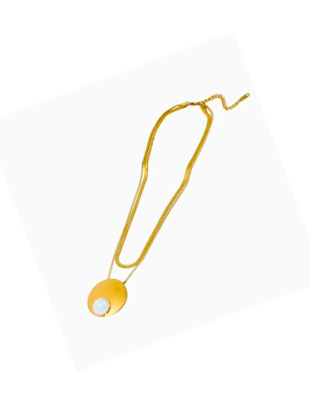 Disc Pearl Pendant Necklace - Image 4