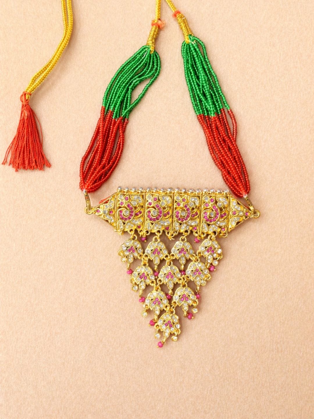 Rajasthani Kundan Polki Necklace - Image 4