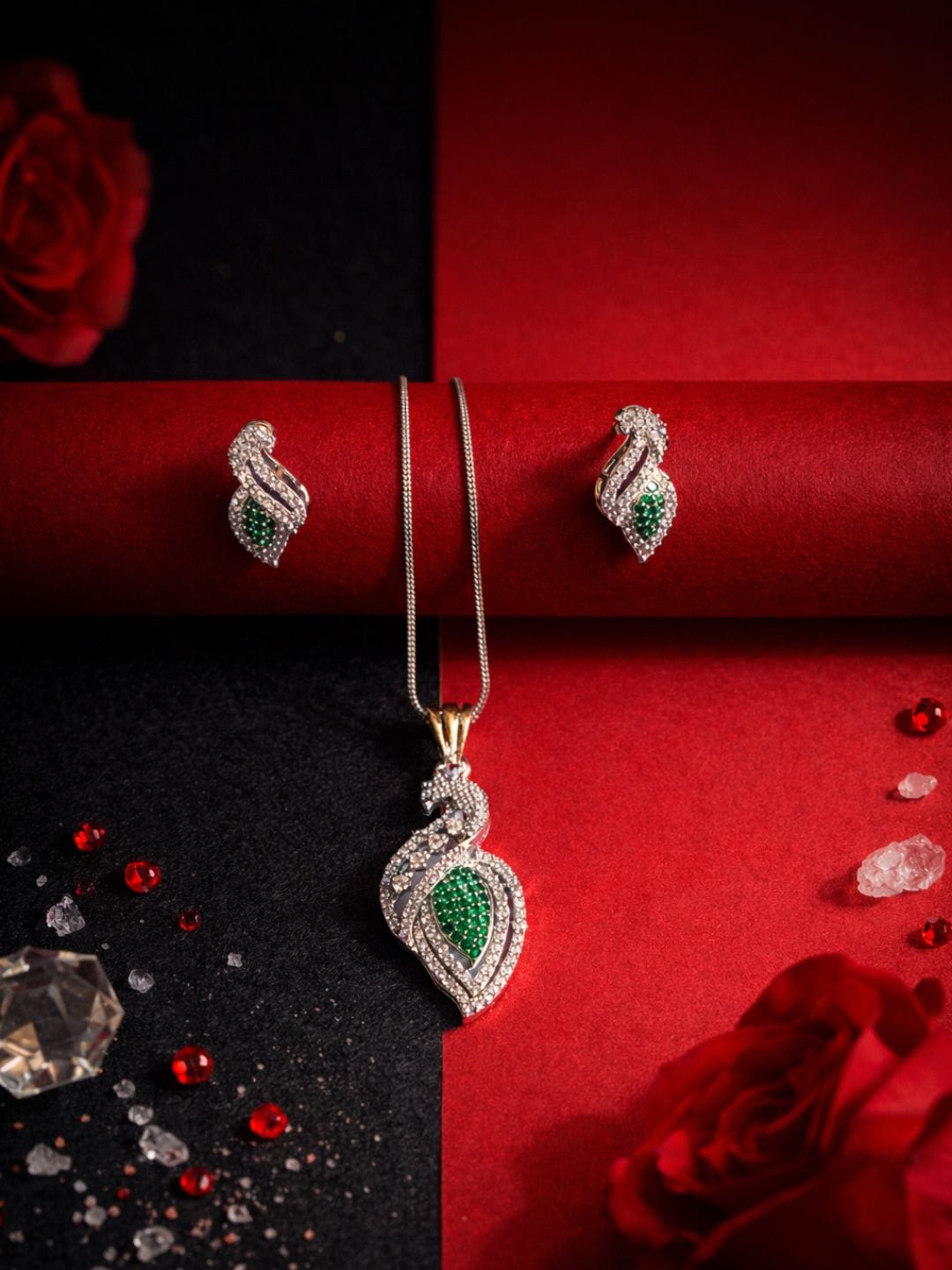 Ad necklace with earring