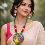 Hand Painted Tribal Necklace and earrings