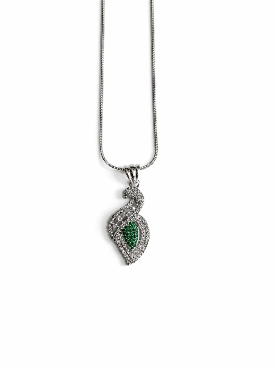Emerald Serpentine Grace Silver Necklace Set - Image 4
