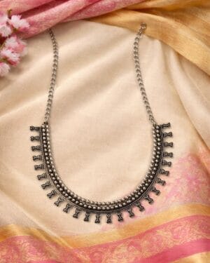 Oxidised Brass Tribal Layered Necklace