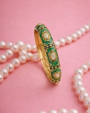 Green Enamel Gold Bracelet