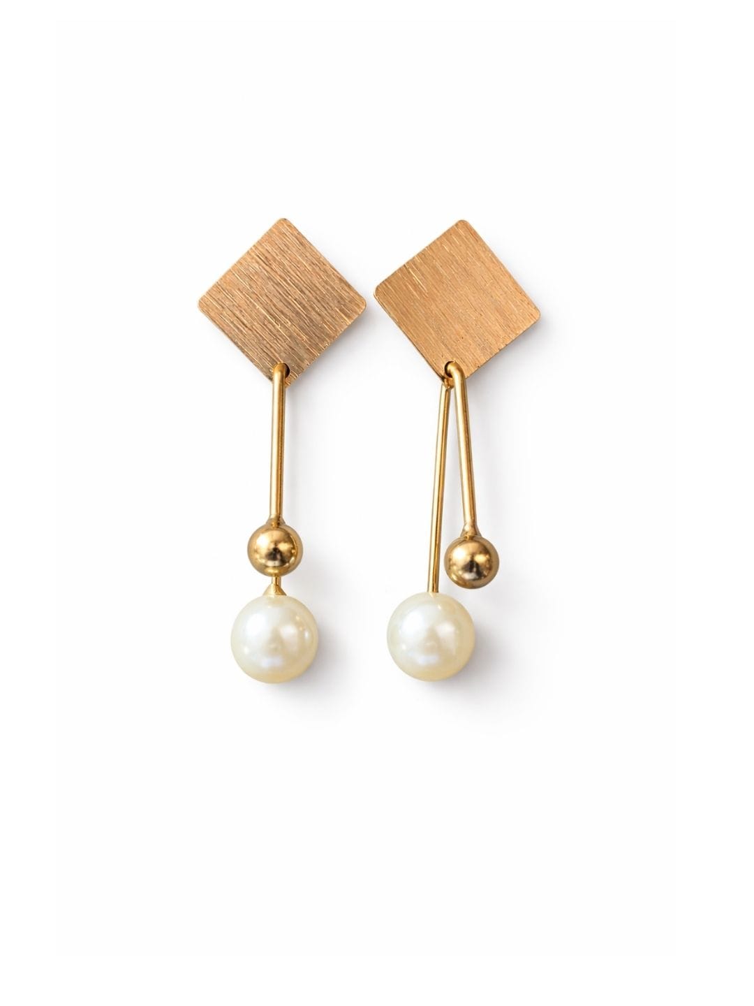 Golden Pearl Drop Earrings - Image 3