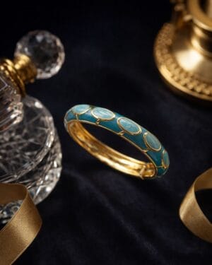 Gold Enamelled Blue Bracelet
